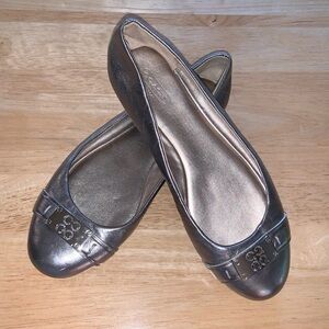 Coach Metallic Silver ballet flats